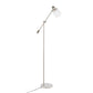 Marcel Contemporary/Glam Floor Lamp in White Marble and Nickel Metal