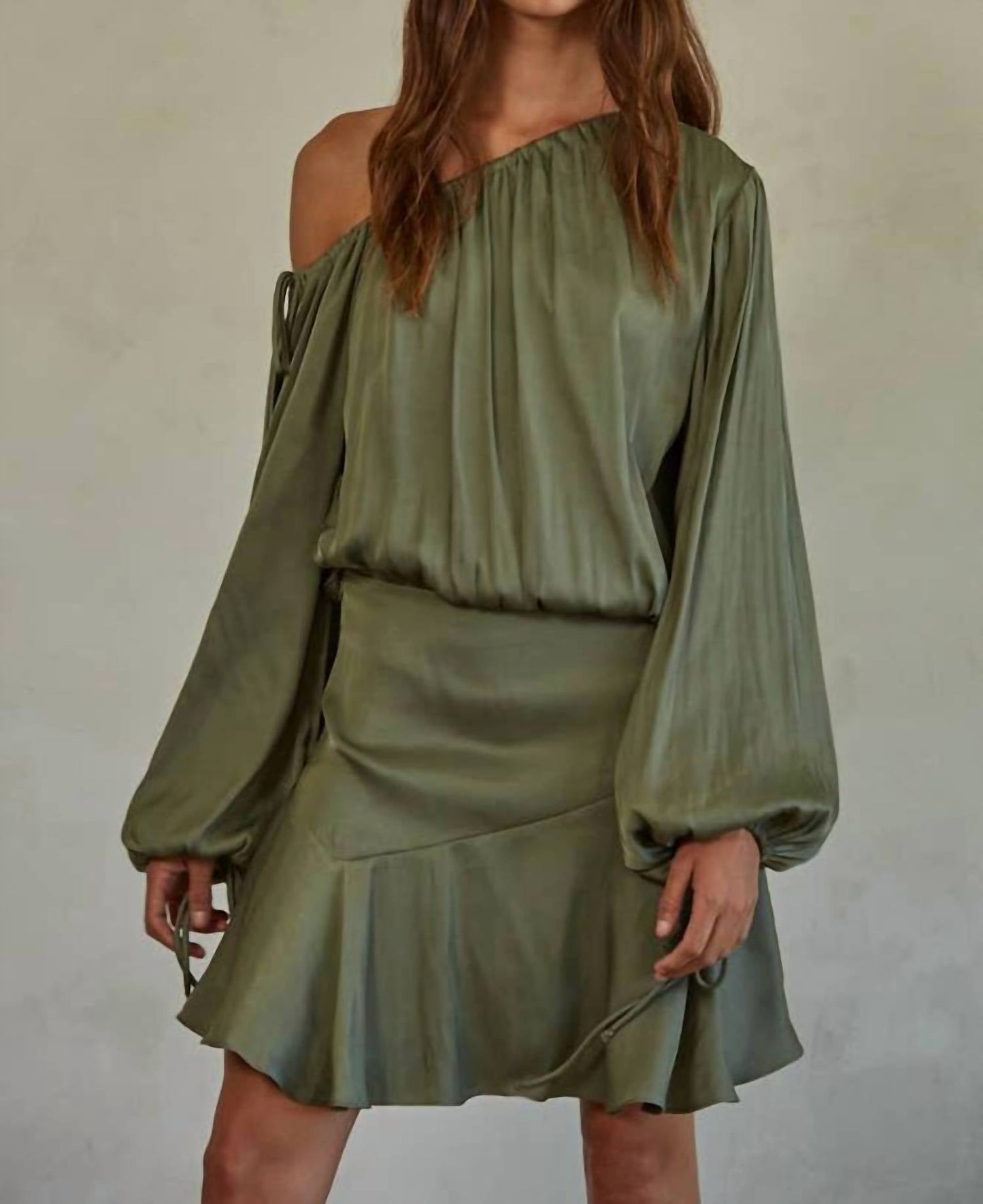 By Together - Sadie Satin Off The Shoulder Mini Dress
