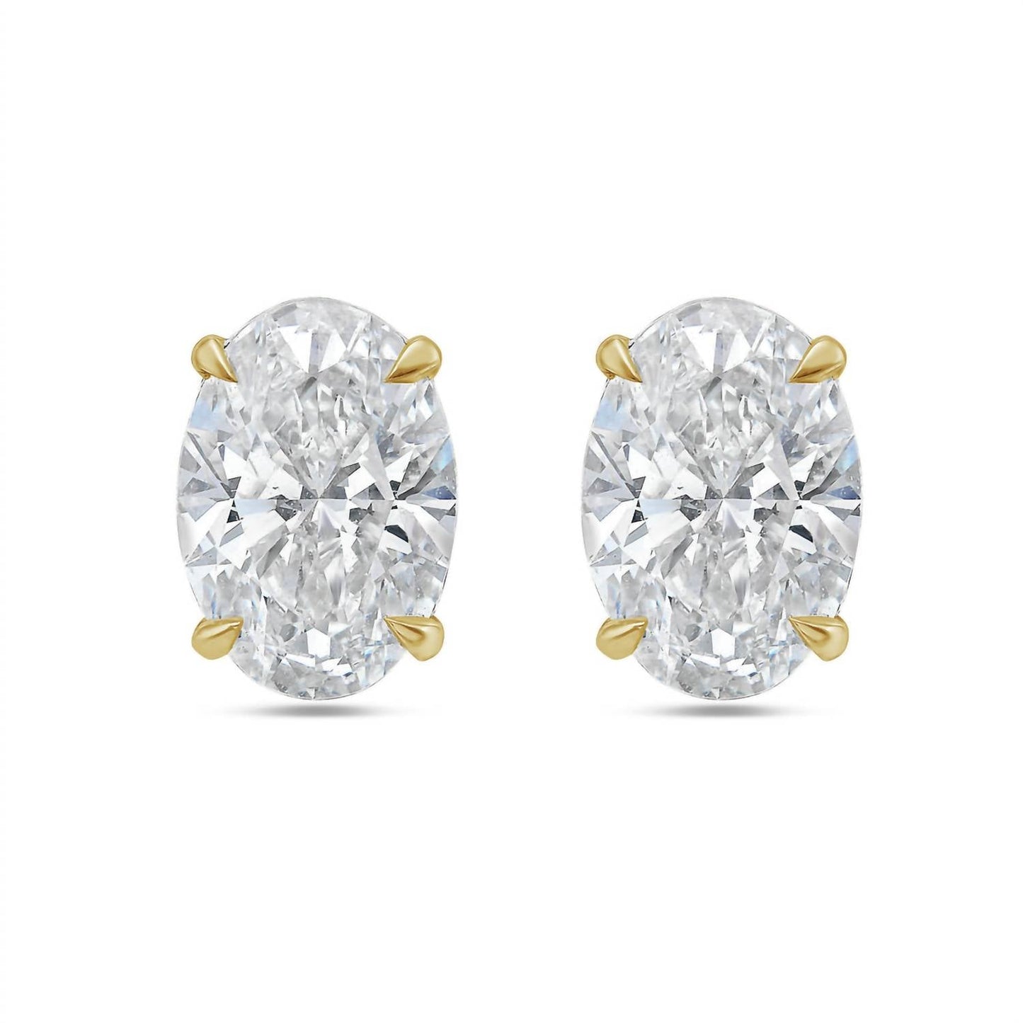 Diana M Jewels - 2.00 Cts Lab Grown Oval Cut Stud Earrings