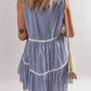 Aapparella - Striped Trim Sleeveless Dress