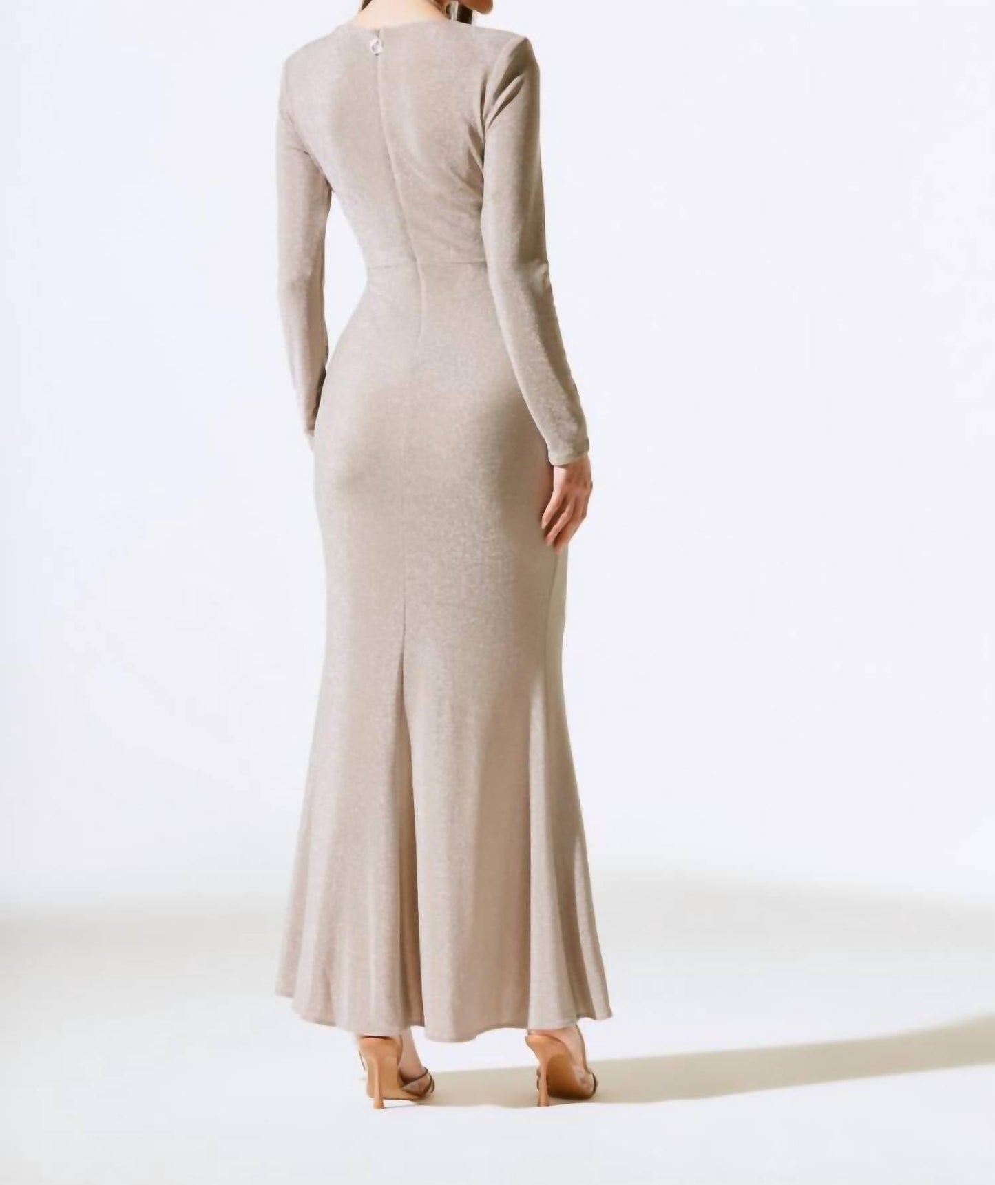 Joseph Ribkoff - Sparkle Knit Long Sleeve Wrap Gown