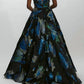 Amsale - Strapless Metallic Jacquard Ball Gown
