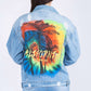 American Bazi - Full Size Painted Back Distressed Denim Jacket