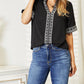 Double Take - Embroidered Notched Neck Top