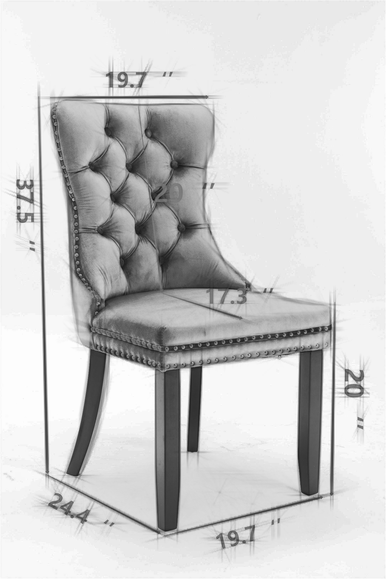 Nikki Collection Modern Tufted Velvet Upholstered Dining Chairs - Set of 2
