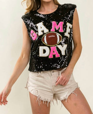 Bibi - Touch Down Sequins Game Day Tank Tops