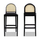 Arlin Upholstered Stool with Curved Back and Footrest - Set of 2