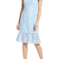 Rachel Parcell Short Sleeve Lace Dress in Bluebell/White, Size Large