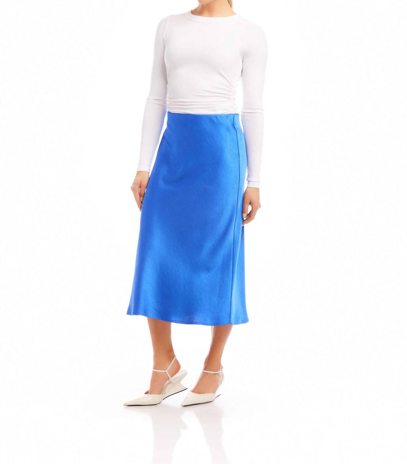 Fifteen Twenty - Mia Bias Satin Midi Skirt