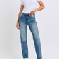 Judy Blue - Mid Rise Contrast Wash Destroy Dad Jean