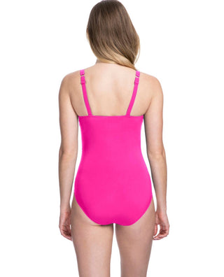 Profile By Gottex - D-Cup Scoop Neck Shirred One Piece Swimsuit