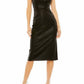 Ieena For Mac Duggal - Metallic V-neck Midi Dress