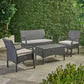 Cordoba KD Wicker 4 Piece Chat Set