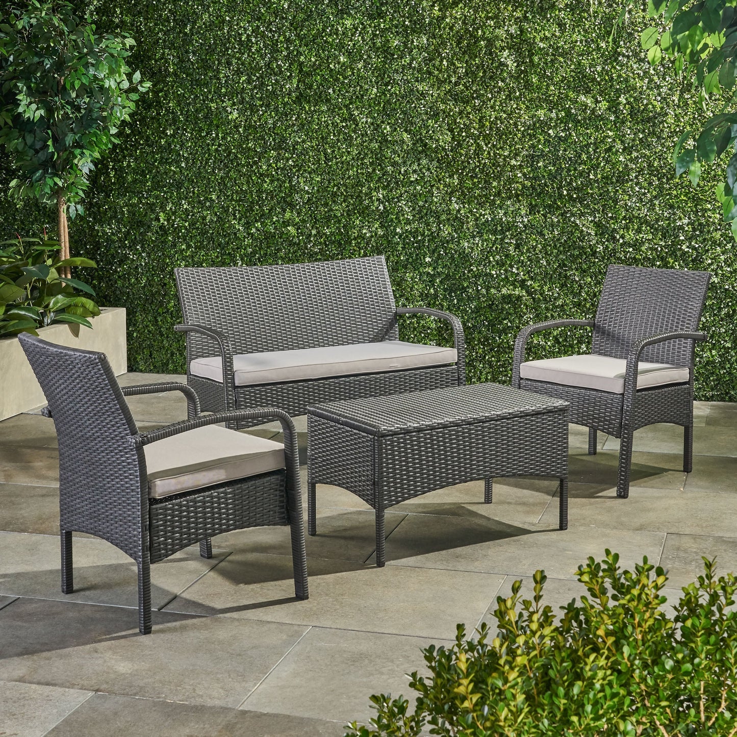 Cordoba KD Wicker 4 Piece Chat Set
