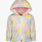 London Fog - Girls Printed Zip Front Hooded Ruffle Raincoat