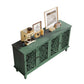 60' Antique Buffet Cabinet with Floral Carvings