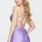 Faviana - Beaded Lace-up Back Cocktail Dress