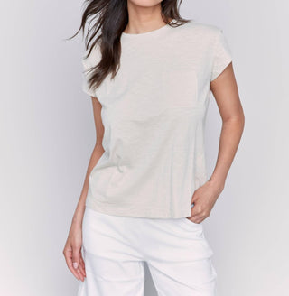 Charlie B - Cap Sleeve Tee with Chest Pocket Detail