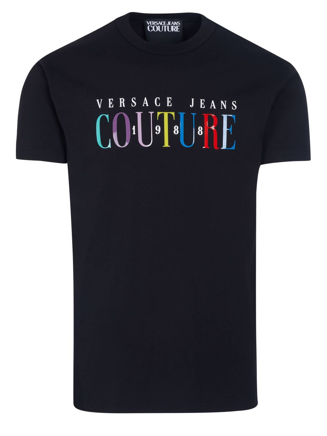 Versace - Men Colorful Logo Short Sleeve Cotton T-Shirt