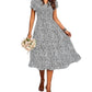 Ninexis - 3/4 Sleeve Tier Print Dress
