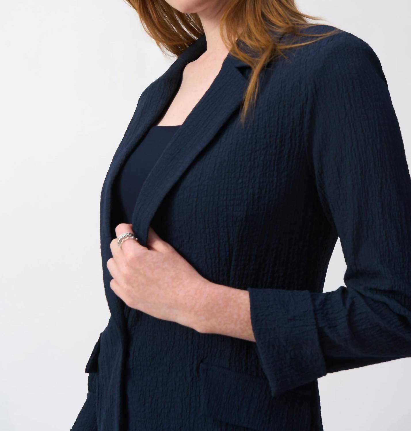 Joseph Ribkoff - Quarter Sleeve Seersucker Blazer Jacket