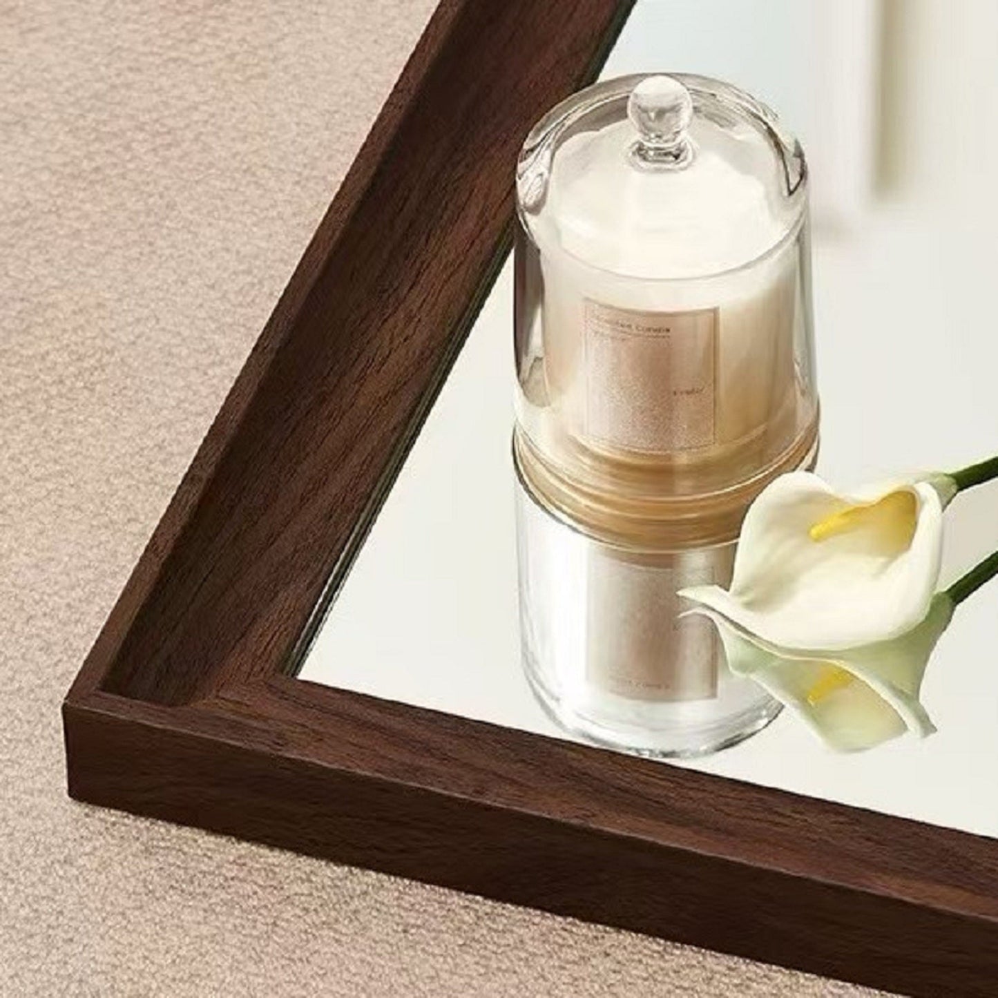 Vintage Full Length Mirror 70" x 31" Wall-Mounted with Faux Wooden Frame in Brown