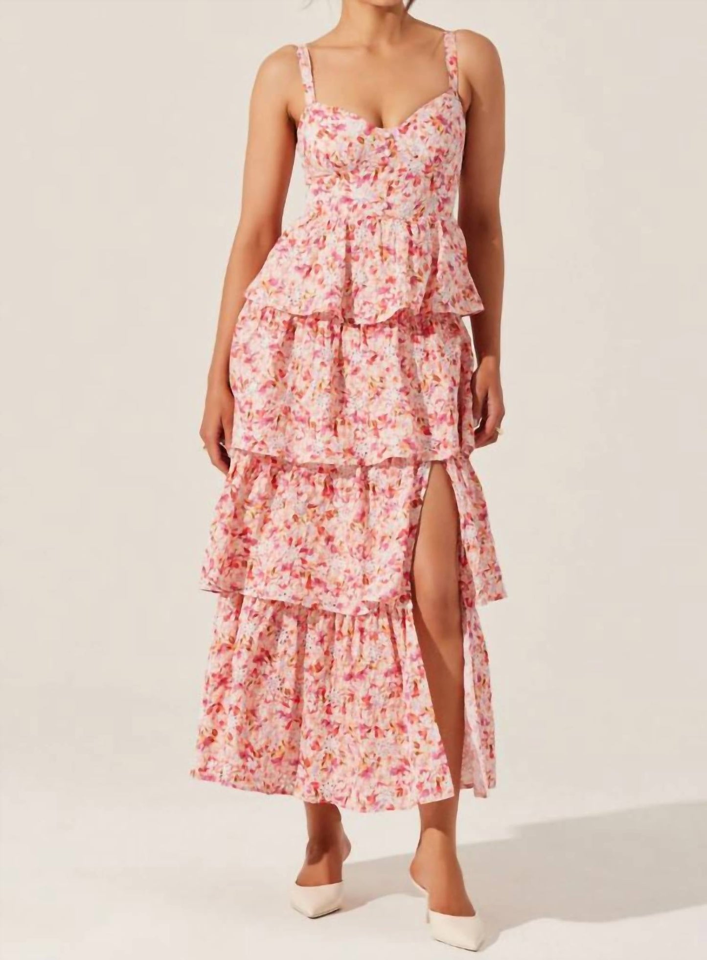 Astr - Midsummer Eyelet Tiered Maxi Dress