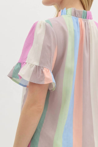 Entro - Pastel Stripe Blouse