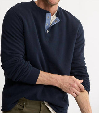 Jachs New York - Union Sherpa Lined Recycled Jacquard Henley Sweater