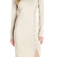 Calvin Klein - Glitter Sheath Knit Lace Up Sweater Dress