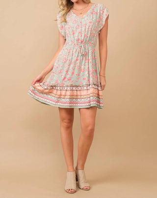 Hayden La - Floral Border Print V-neck Dress