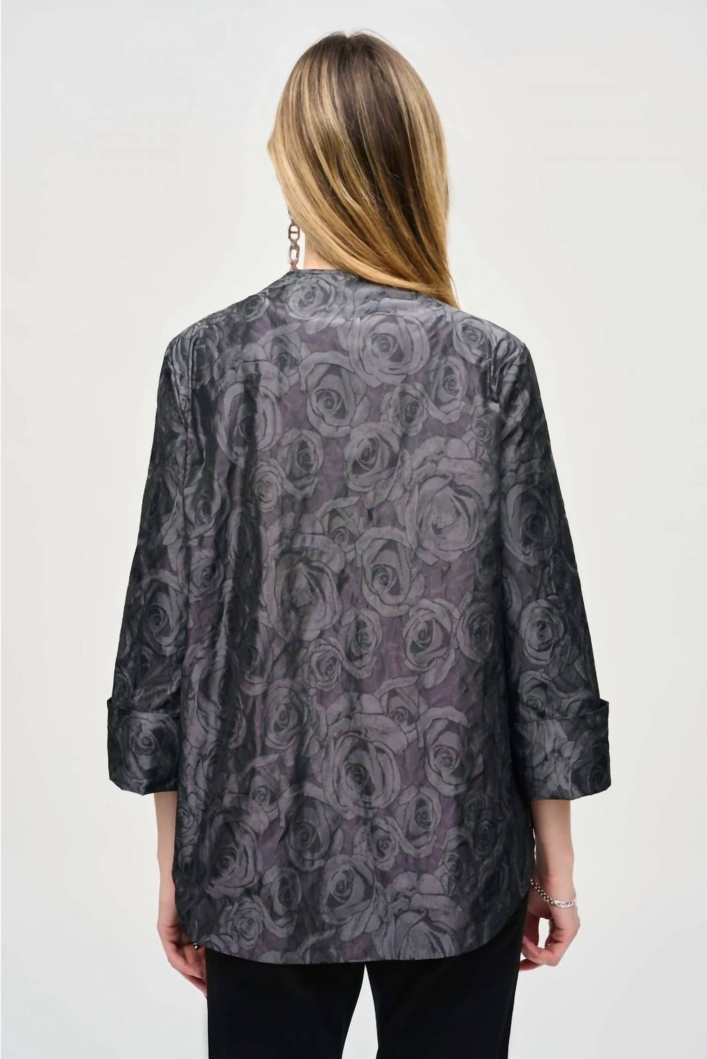 Joseph Ribkoff - Floral Print Asymmetric Swing Jacket