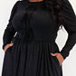 The Curve La - Plus Size Glitter Knit Flare Dress With Bow Details