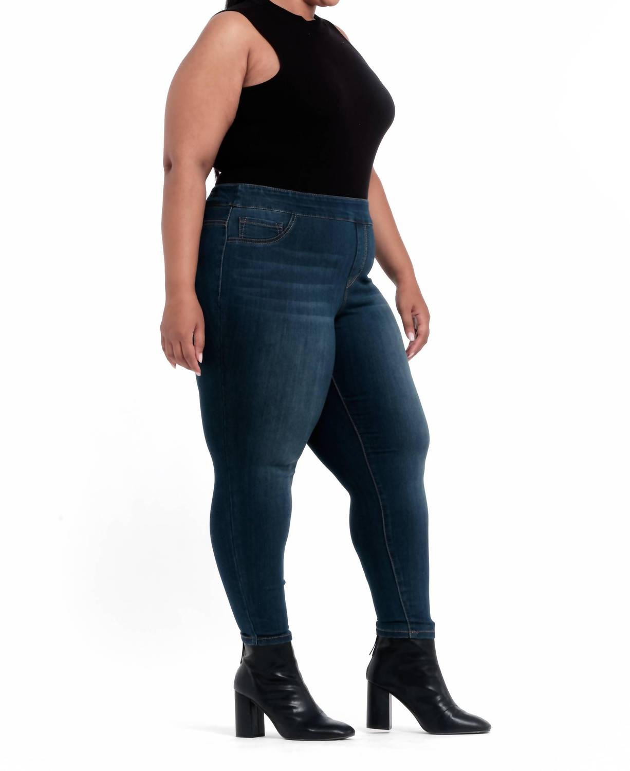 1822 Denim - High-rise Pull-on Skinny Ankle Jeans - Plus