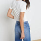 L'Agence - Velvet Donna Cropped Crew Neck Tee