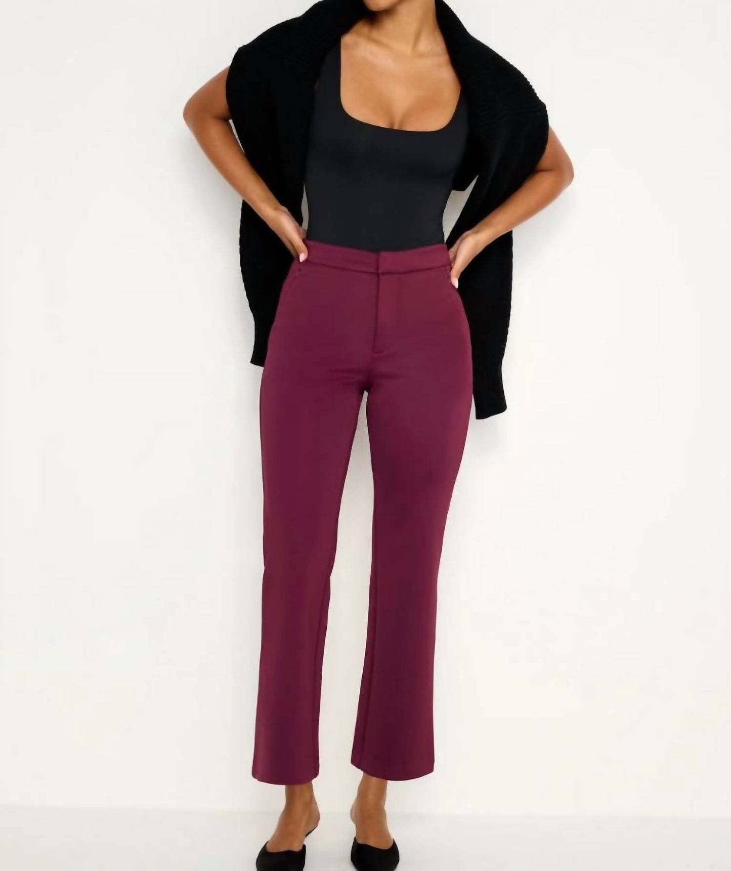 Good American - Scuba Cropped Straight Trousers