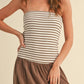 Miou Muse - Stripe Ribbed Top With Linen Dress