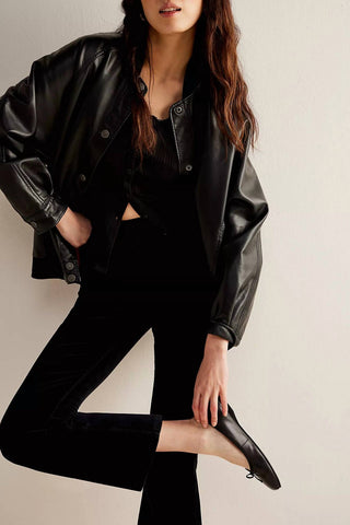 Free People - In My Feelings Velvet Crop Slim Flare Pants