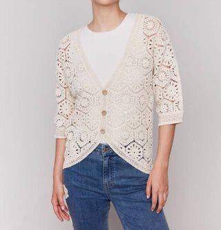 Charlie B - 3/4 Sleeve Vneck Cardigan
