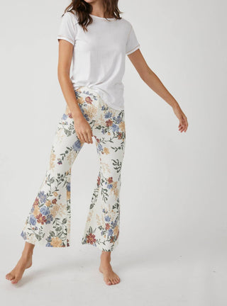 Free People - Youthquake Printed Crop Flare Jeans