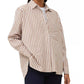 Lola New York - Woven Cotton Collar Neck Button Down Brown