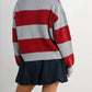 Buttermelon - Buttoned Striped Collared Long Sleeve Top
