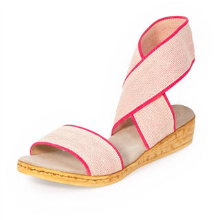 Charleston Shoe Co. - Benjamin Low Wedge Pink Rustic Sandal
