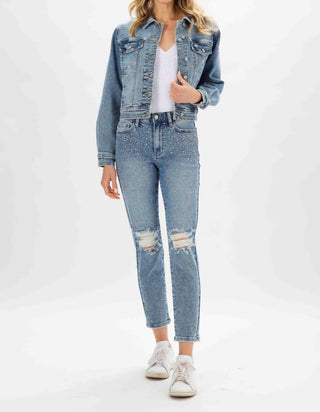 Judy Blue - High Waist Rhinestone Embellished Slim Denim Jeans