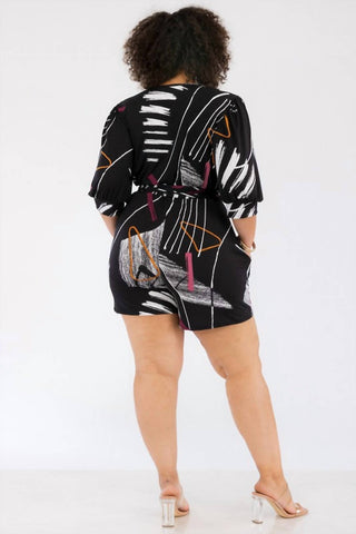 Karen T Design - Printed V-neck Romper