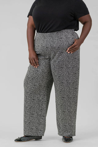 Nic + Zoe - Etched Tweed Wide Leg Ankle Pants - Plus