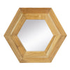 Hexagon Mirror With Natural Wood Frame