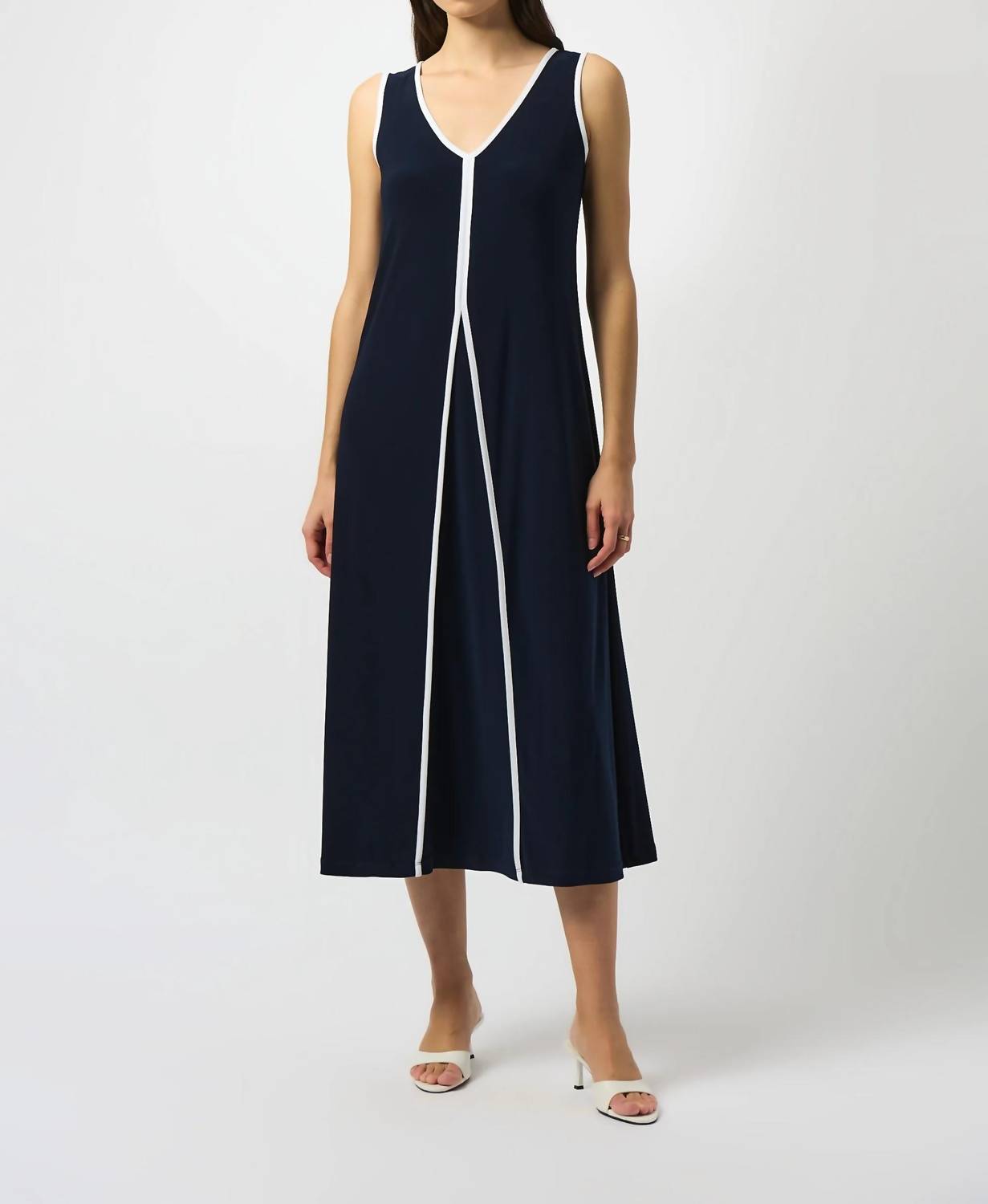 Joseph Ribkoff - V-neck Sleeveless Maxi A-line Dress