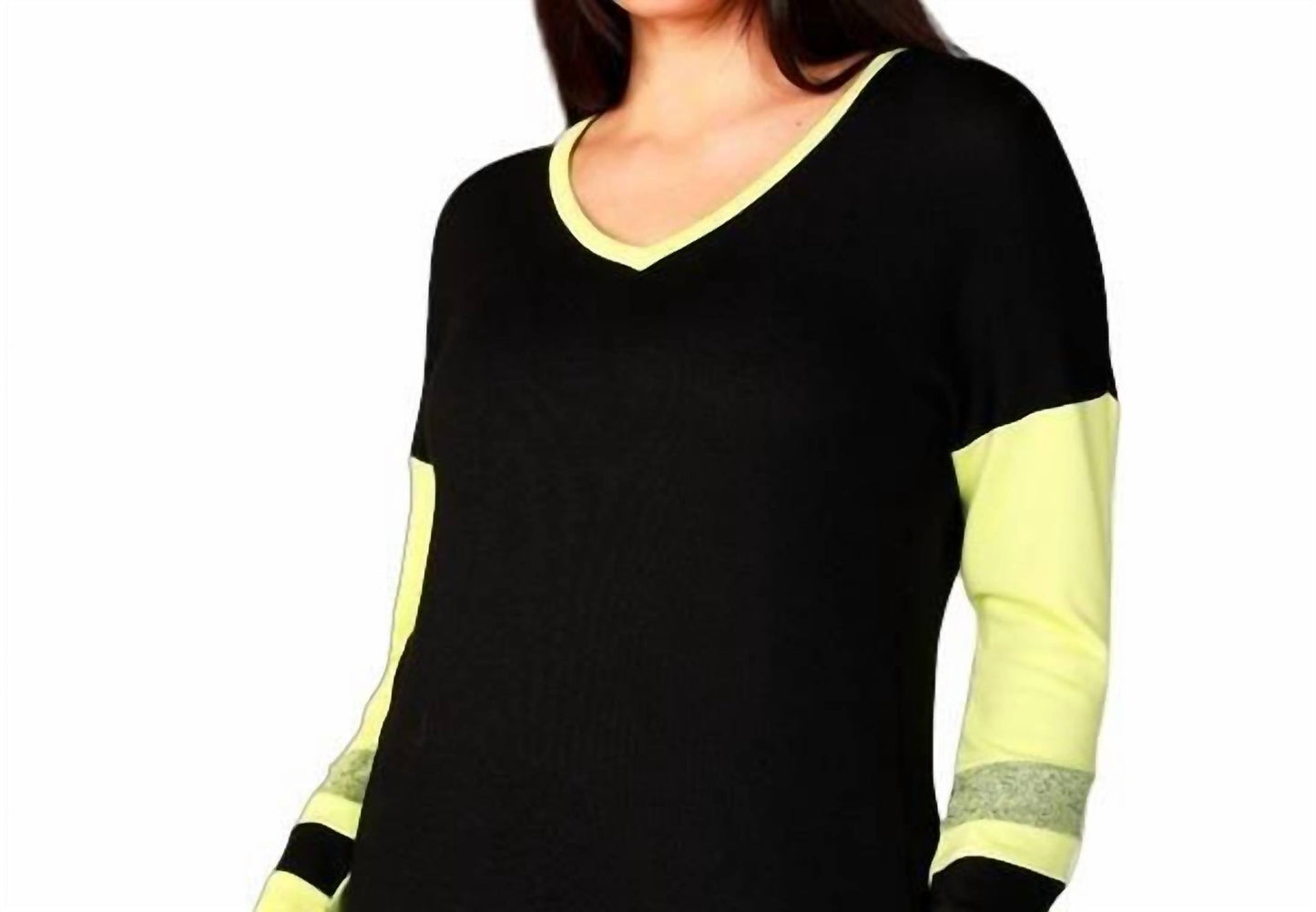 French Kyss - Color Block V-Neck with Stripe