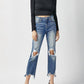 Risen - High Rise Straight Crop Jeans